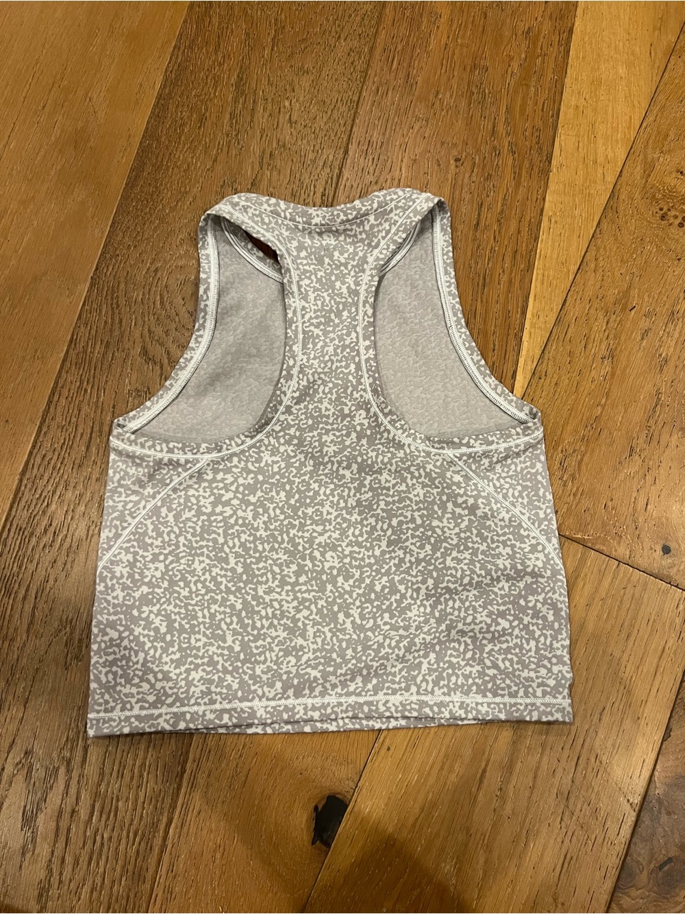 Athleta Light Gray & White Speckle Racerback Tank - Picture 2 of 3